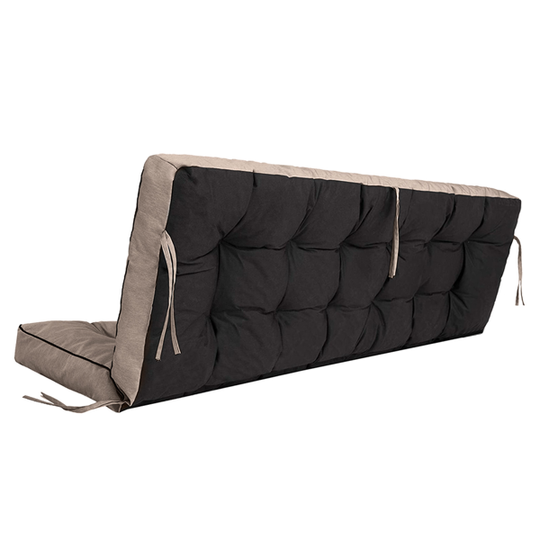 Outdoor Swing Cushions 55 Inch,Waterproof 4in  Thick Porch Swing Cushion Replacement With Backrest And Ties,Comfortable 2-3 Seat Pation Swing Pad For Backyard,Garden,Lawn,Outdoor Furniture