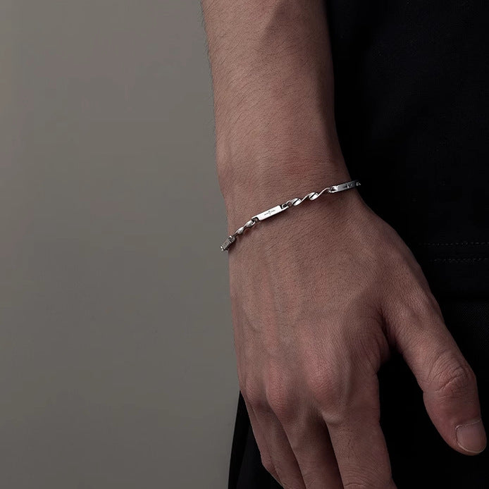 Men's Mobius Bracelet, Niche Stylish Pearl Wrist Jewelry, High-end Unique Accessories For Guys