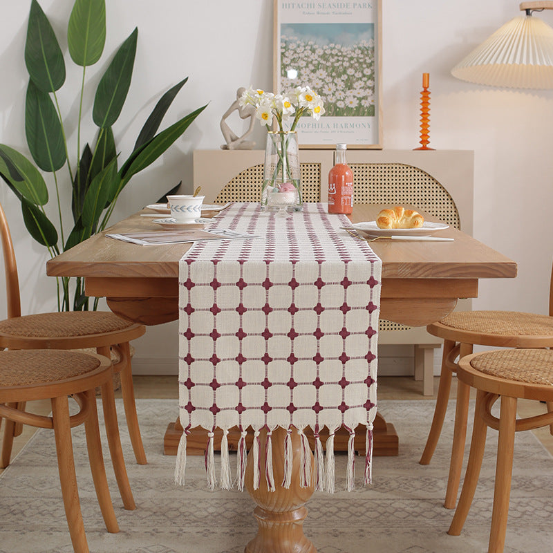 Modern Minimalist Tea TableCoffee Table Cloth, Cotton-Linen Table Runner
