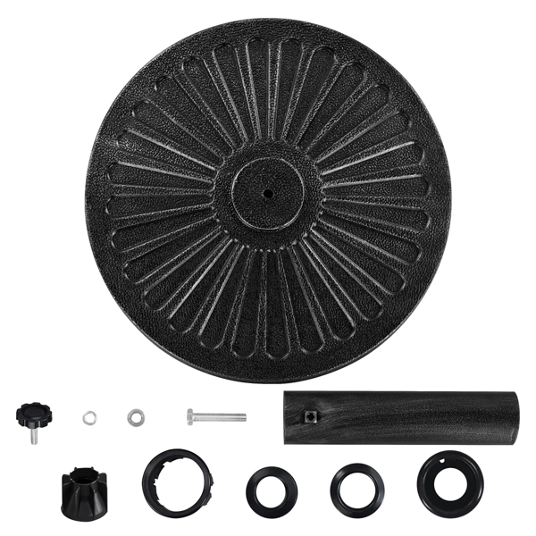 30 Lb Heavy Duty Iron Patio Umbrella Base 18in  For Outdoor, Black  Shipment From Walmart