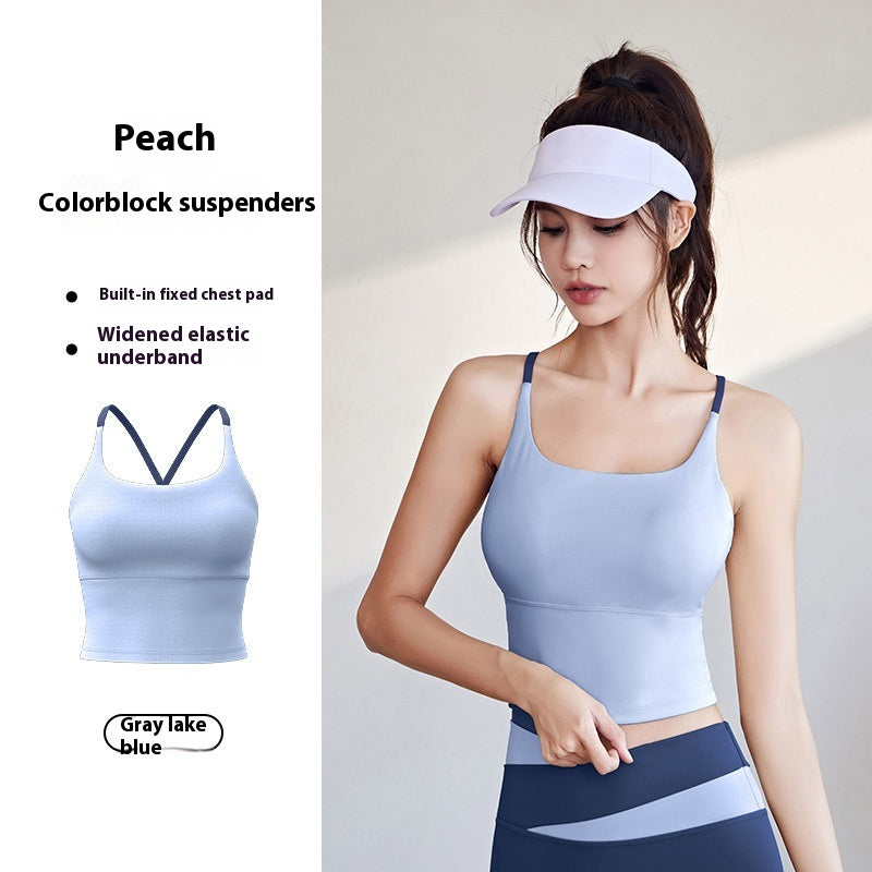 Summer With Chest Pad Yoga Bra Fitness Vest Top Sling