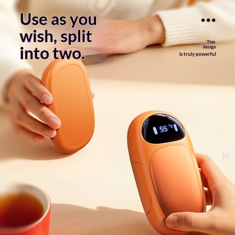 Magnetic Mini Split Type Hand Warmer With Charging Function