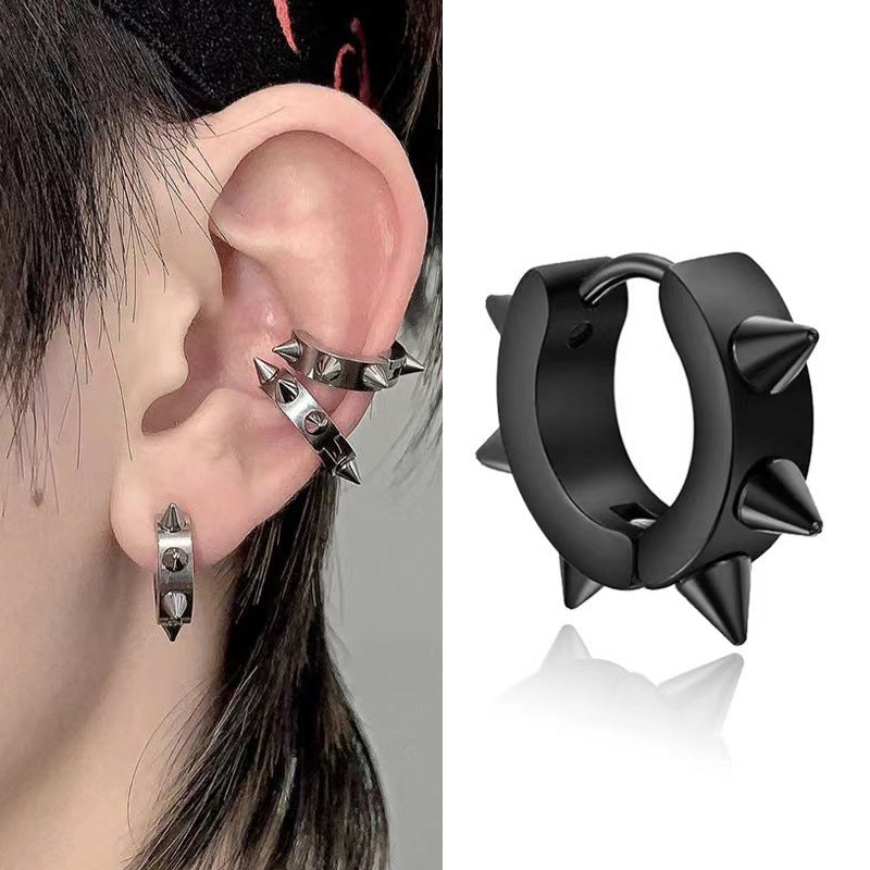 Ear Clip Plating Accessories Stainless Steel Round Earrings