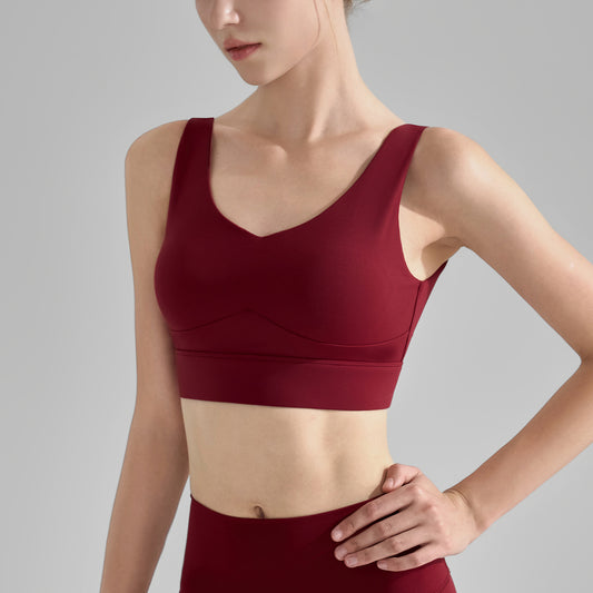 New V-neck Yoga Anti-shock Fixed Cup Fitness Vest