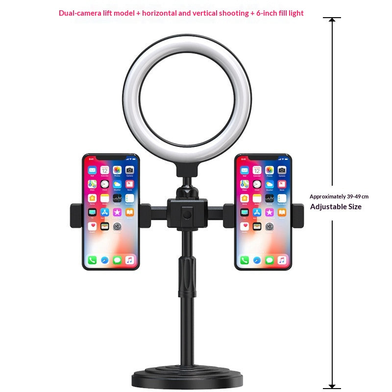 Dual- And Tri-Camera Phone Desktop Live Streaming Fill Light Ring Stand Kit Beauty Photo LED Ring Light