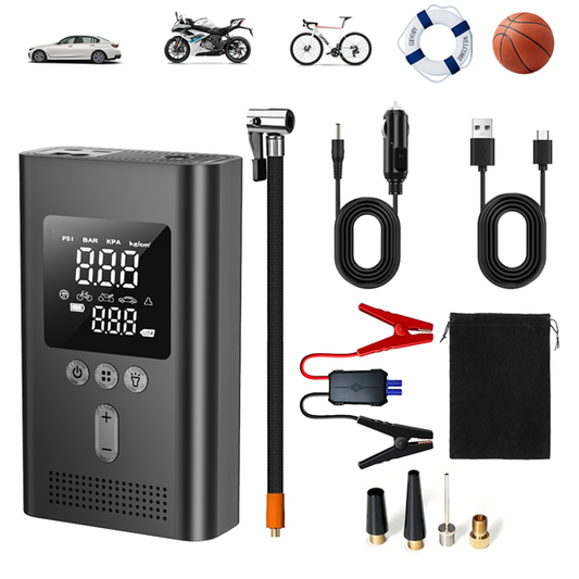 Portable Car Starter With Air Compressor,150PSI Digital Tire Inflator,Car Battery Starter 9.0 Gas 6.5L Diesel,Safe Clamps For Easy Use, Christmas Gift