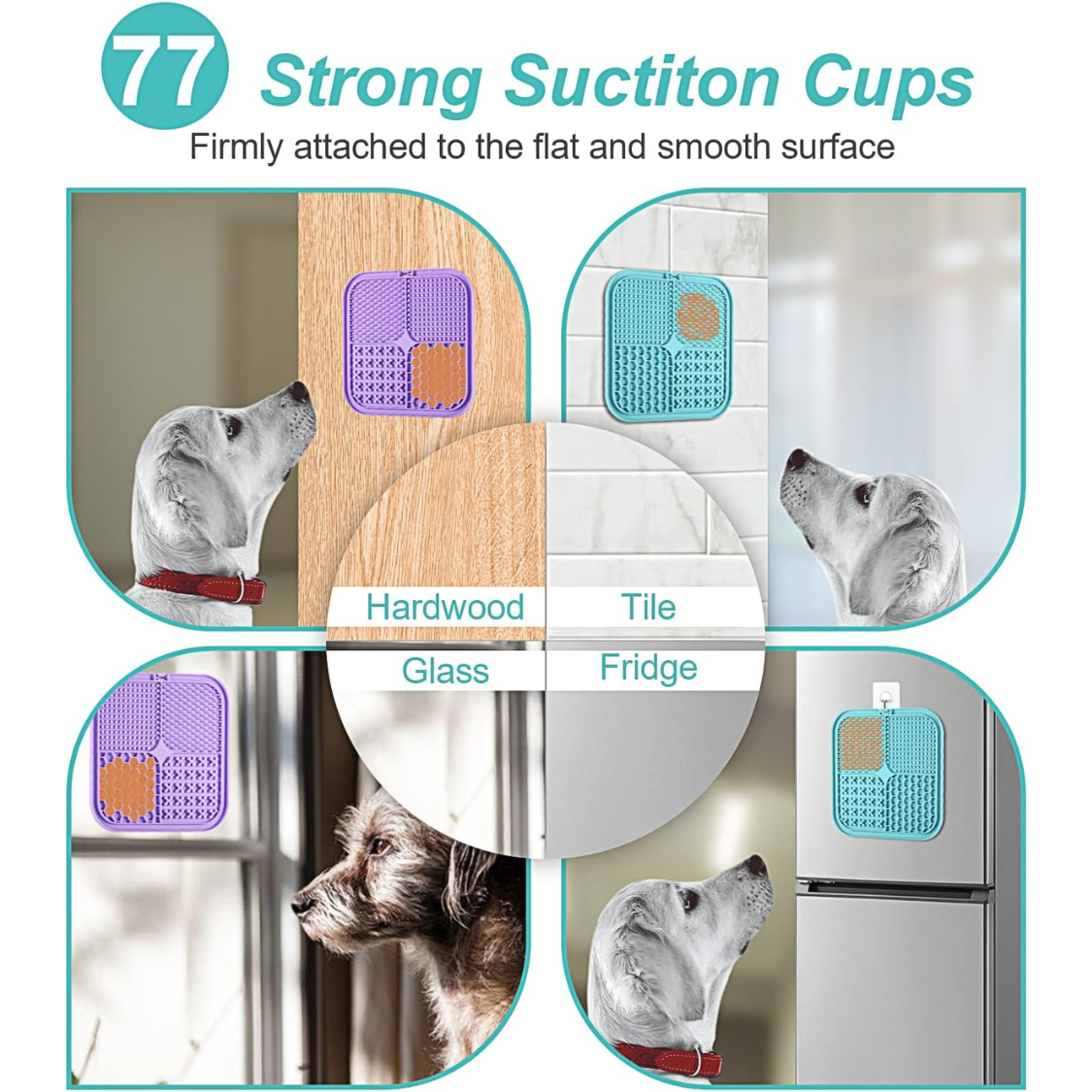Lick Mat For Dogs  Cats 2 Pack, Slow Feeder Licking Pad With Suction Cups For For Anxiety Relief And Boredom Reducer, Perfect For Bathing Grooming