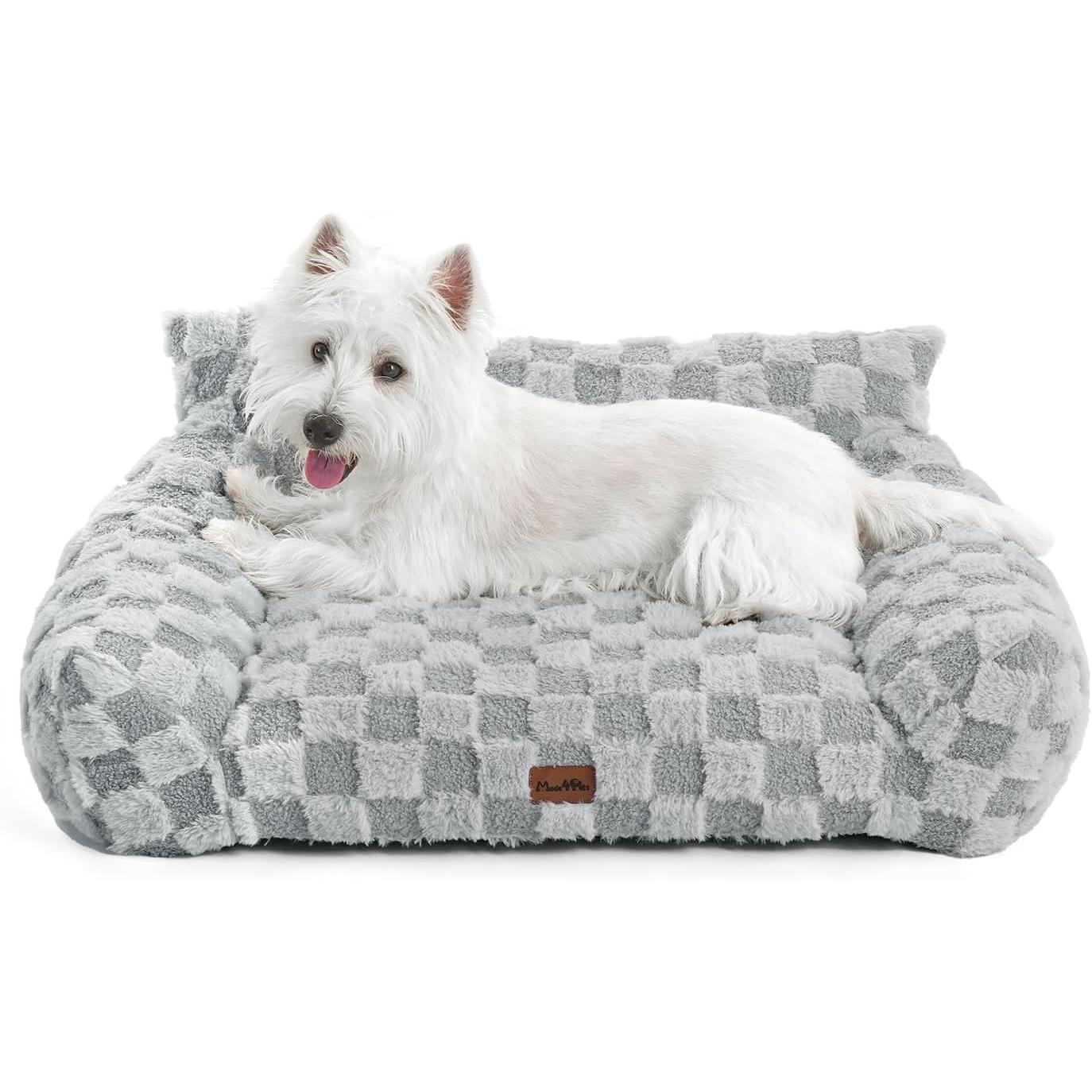 Made4Pets Medium Sage Green Plaid Pet Sofa Bed,Pickup Only