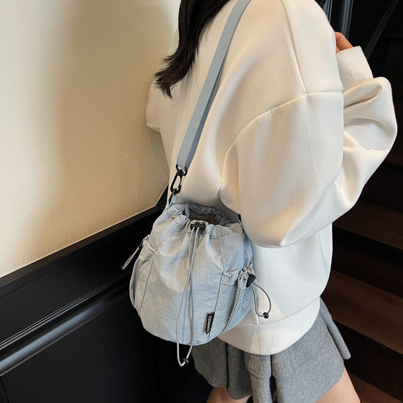 New Drawstring Crossbody Bag Womens Korean-style Lightweight Casual Design