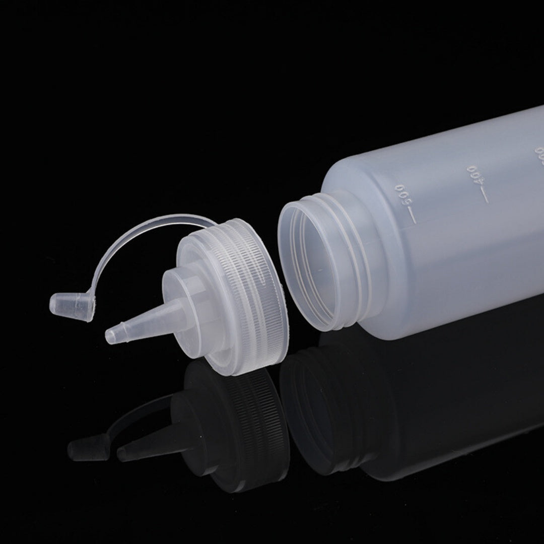 8 Pack Plastic Squeeze Sauce Bottles Kitchen Condiment Dispenser 500ml