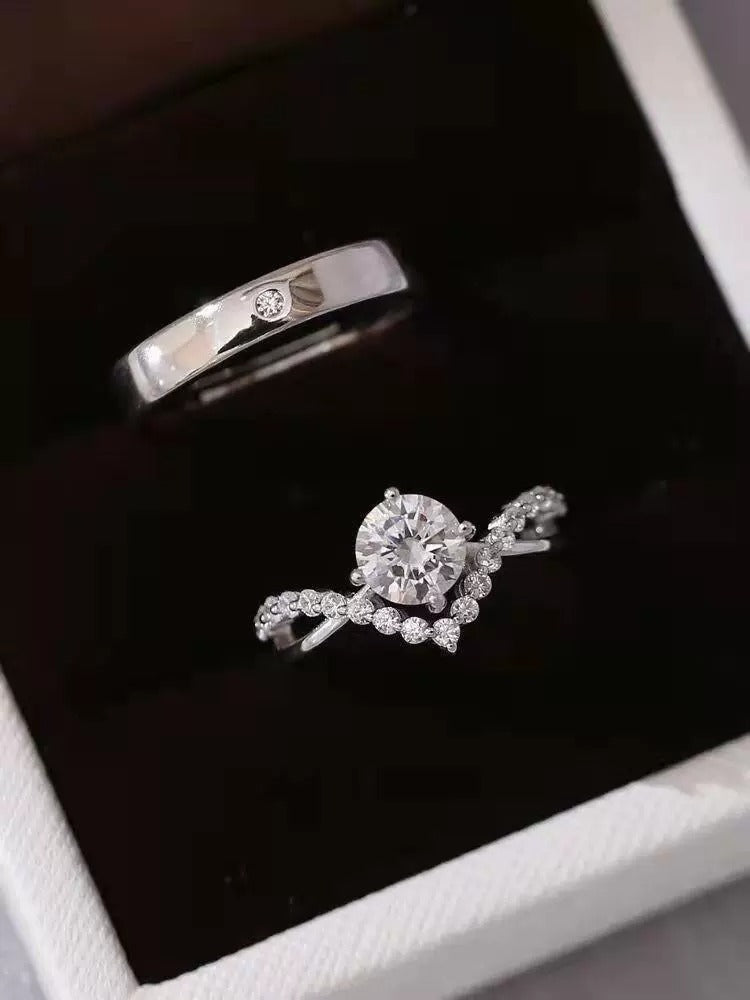 Crown Moissanite Ring For Women, Simulated Diamond Engagement Wedding Ring, Qixi Gift For Girlfriend