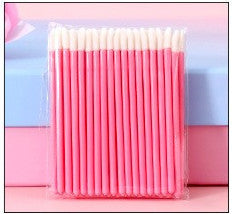 Fishing Rod Lip Brush Flocking Lipstick Makeup Brush Solid Lip Lacquer Brush Cotton Swab 50PCS
