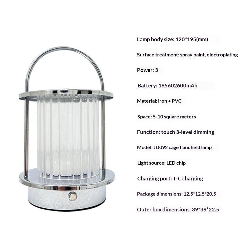 Warm-Light Camping Lamp Creative Electroplated Rechargeable Desk Lamp