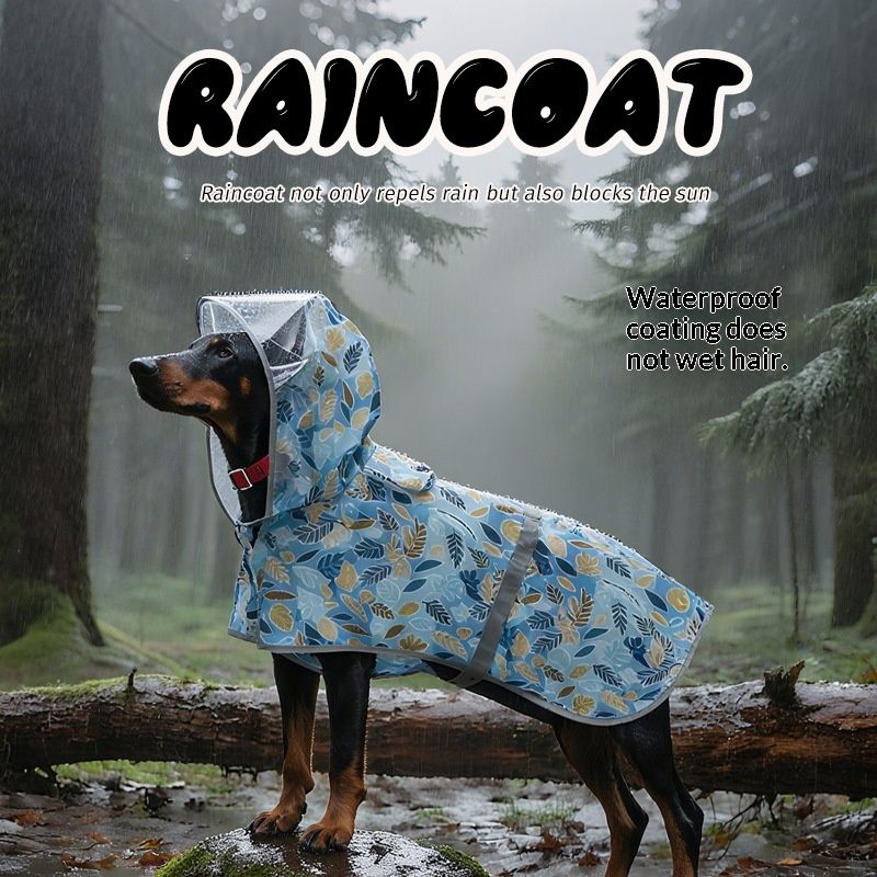 Dog Raincoat Waterproof Hoodie Pet Clothing Outdoor Dog Walking Shell Jacket
