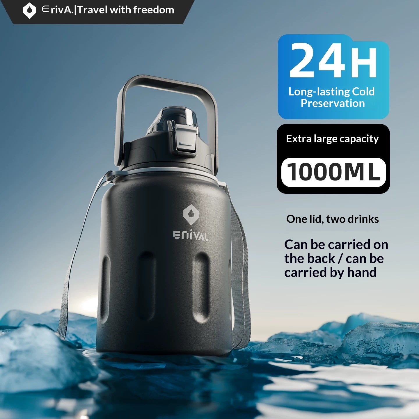 Large-capacity Outdoor 316 Stainless Steel Water Bottle