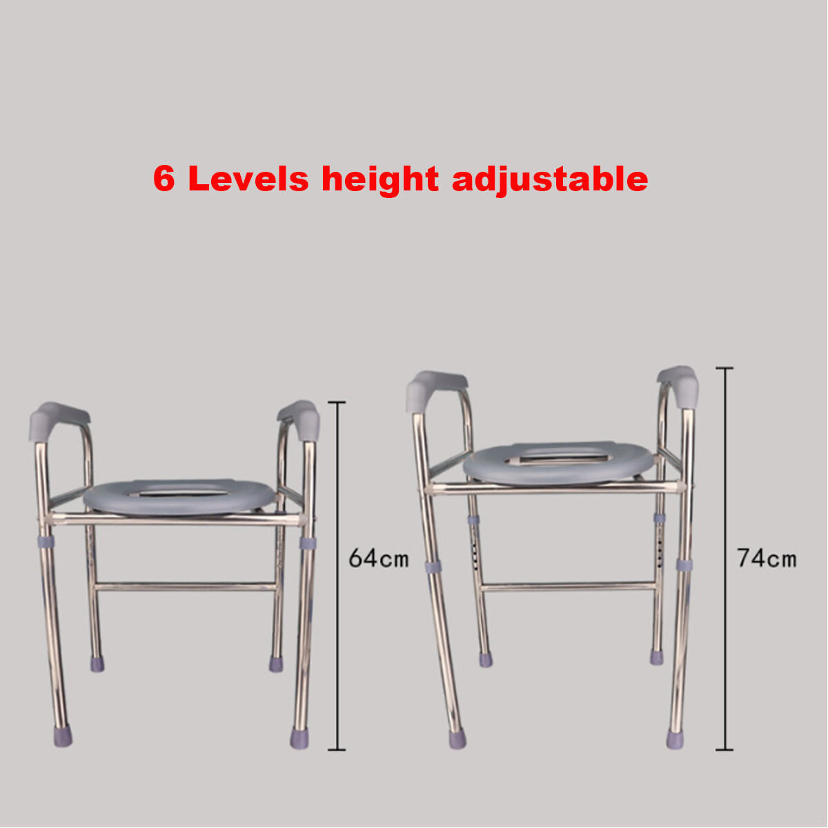 Raised Toilet Seat Frame Aluminium Alloy Riser For Elderly Rehabilitation GIFT
