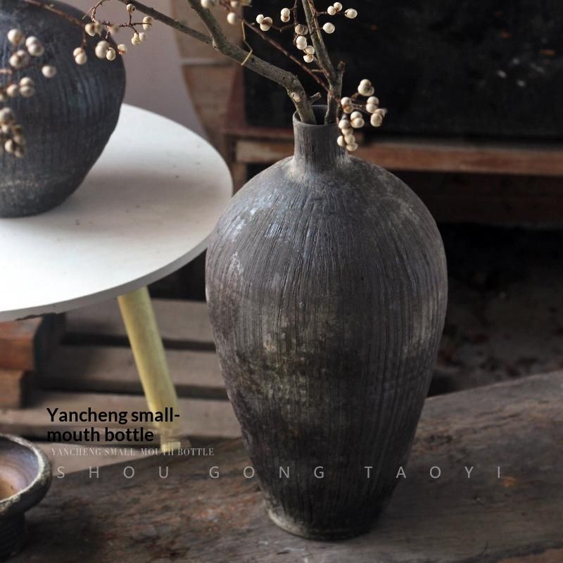 New Chinese-style Vintage Handmade Retro Ceramic Vase Craftwork
