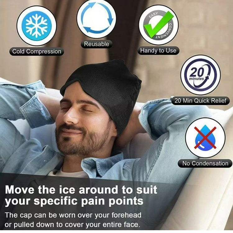 Gel Mask Ice Compress Head Cover Physical Cooling Relieve Headache