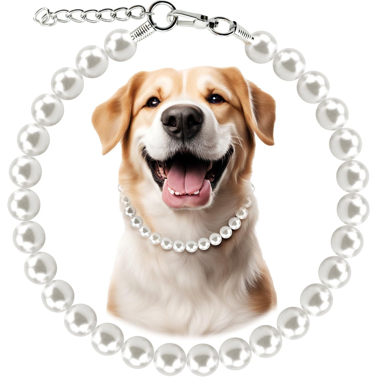 Pet Round Pearl Chain Dog Necklace