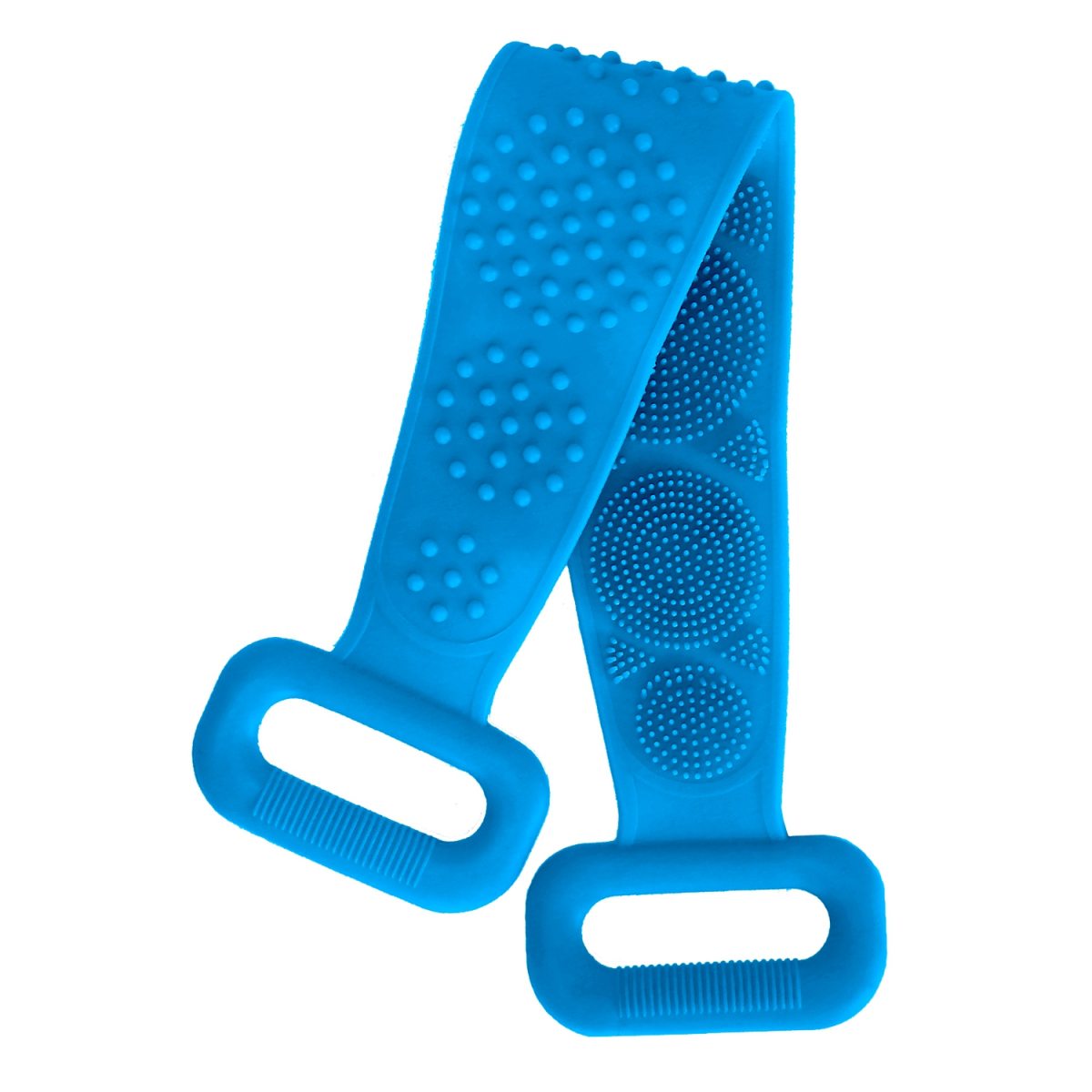 Silicone Back Scrubber Belt For Shower Exfoliating Foaming Body Wash Strap Brush Bristles Massage Dots With Adhesive Hook