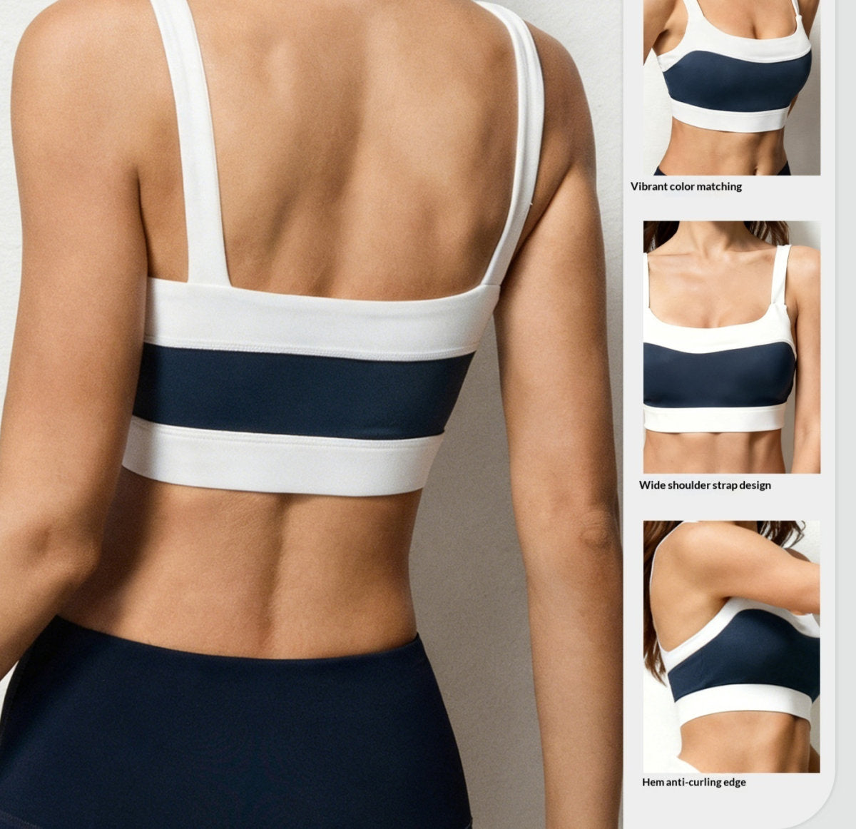 Womens Shock-Proof Push-Up Yoga Sports Tank Top With Wide Shoulder Straps