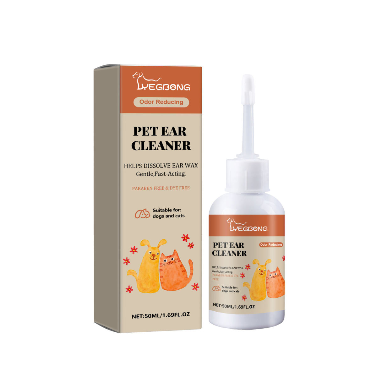 YEGBONG Pet Ear Drops Relieve Ear Discomfort In Cats And Dogs, Clean Ear Mites, Earwax, And Remove Odor.