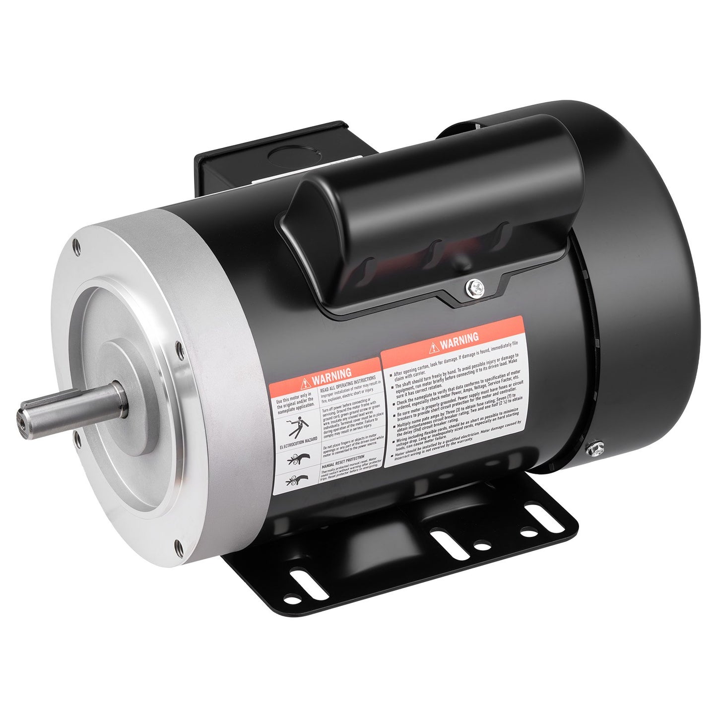 0.5 H P Electric Motor, 1725RPM Air Compressor Motor, CW CCW Rotation, 5 8 Inch Shaft Diameter, 1.88inch Shaft Length, 2.07N.m Torque, Single-Phase, TEFC Cooling, 115V 230V, 56 Frame