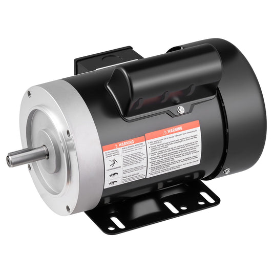 0.5 H P Electric Motor, 1725RPM Air Compressor Motor, CW CCW Rotation, 5 8 Inch Shaft Diameter, 1.88inch Shaft Length, 2.07N.m Torque, Single-Phase, TEFC Cooling, 115V 230V, 56 Frame