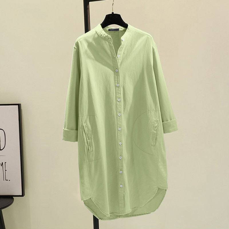 Korean-style Loose-fitting Mid-length Womens Shirt