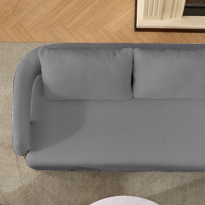 TS Modern Decorative Chair, Living Room Side Chair With Gold Metal Legs, No Wheels, Suitable For Dressing Area, Reception Room, Office,Teddy Fleece Upholstered Metal Foot Sofas    Grey