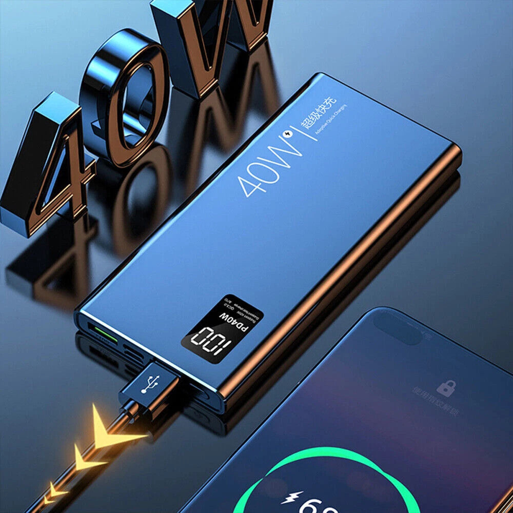 40W 20000mAh High-capacity Power Bank, Ultra-fast Charging, Compatible With IPhone, Samsung, Huawei And Other Mobile Phones.