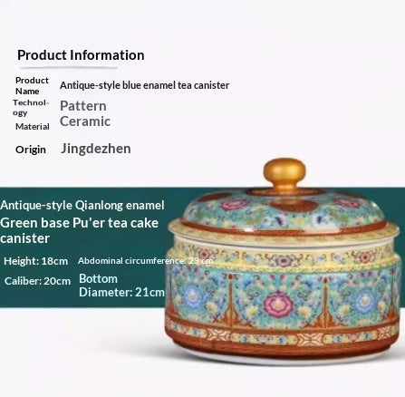 Storage Jar Antique-Style Gold-Inlaid Tea Caddy Craft Item