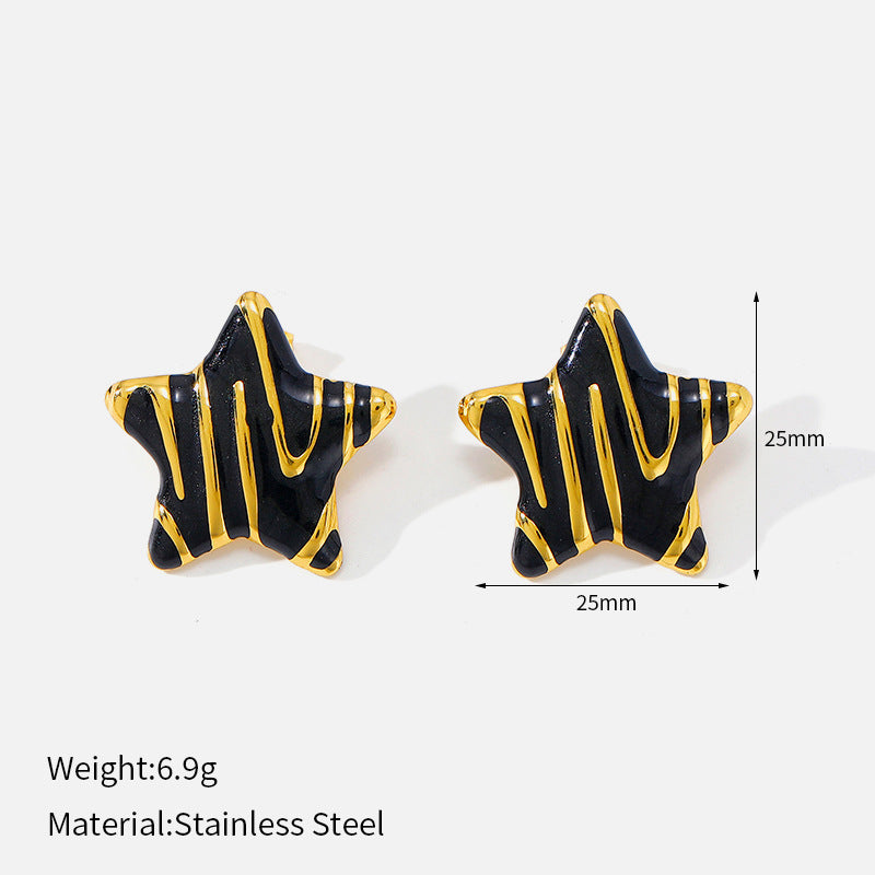 Five-pointed Star Fashion Light-luxury Oil-drop Geometric Stud Earrings