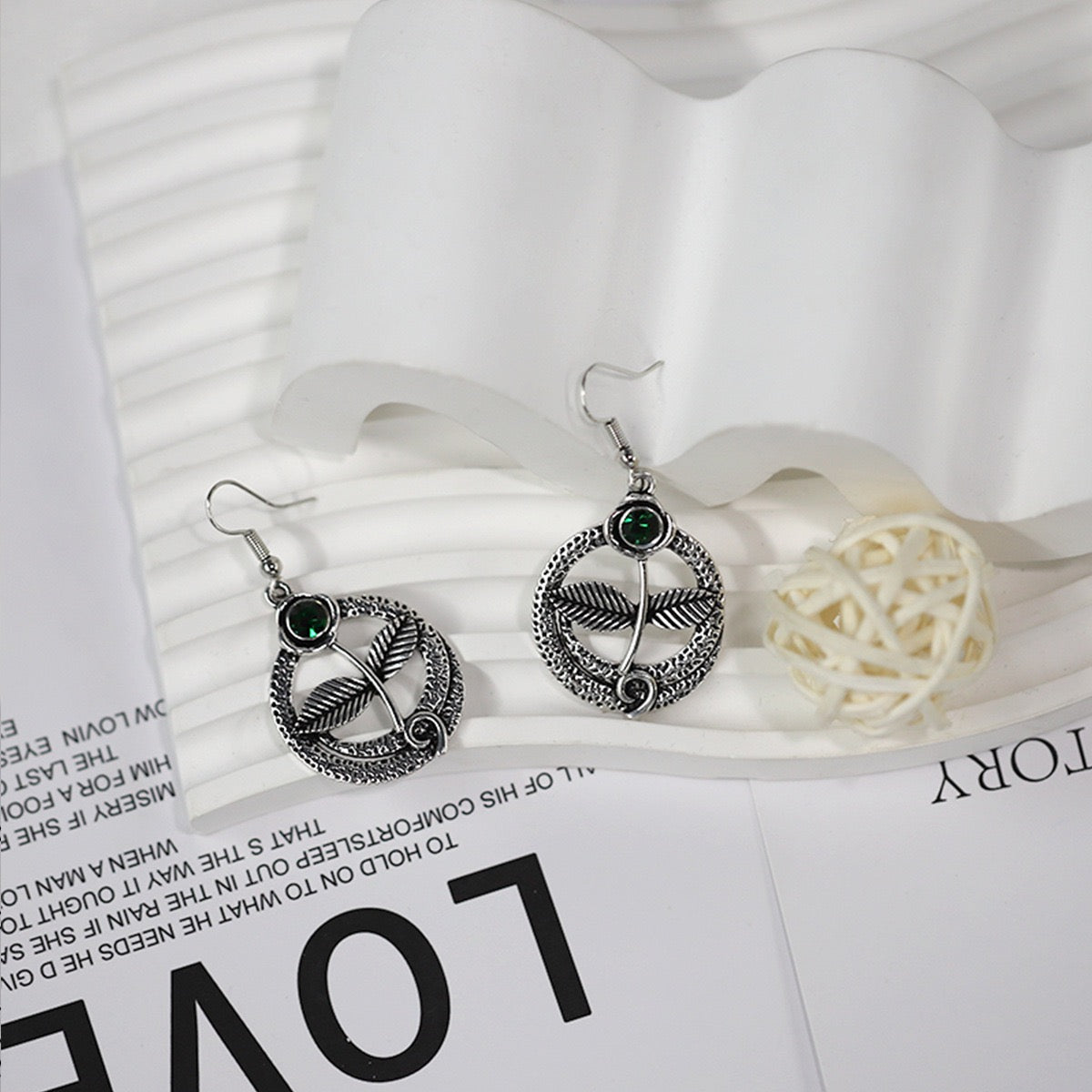 Vintage Bohemian Teardrop Earrings For Women Leaf Turquoise Studs Ethnic Fashion Jewelry