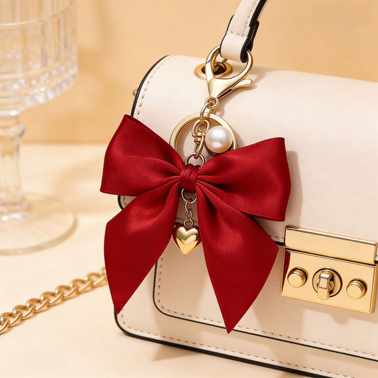 Korean-style Ribbon Bow Keychain Pendant Bag And Car Decoration