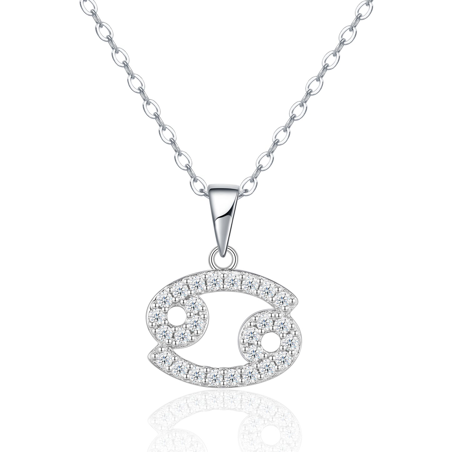 S925 Sterling Silver Cancer Necklace For Women D Color VVS1 Moissanite Zodiac Pendant, 3.8g Platinum Plated Astrology Jewelry With GRA Certificate, Perfect Birthday & Anniversary Gift Box Set For He