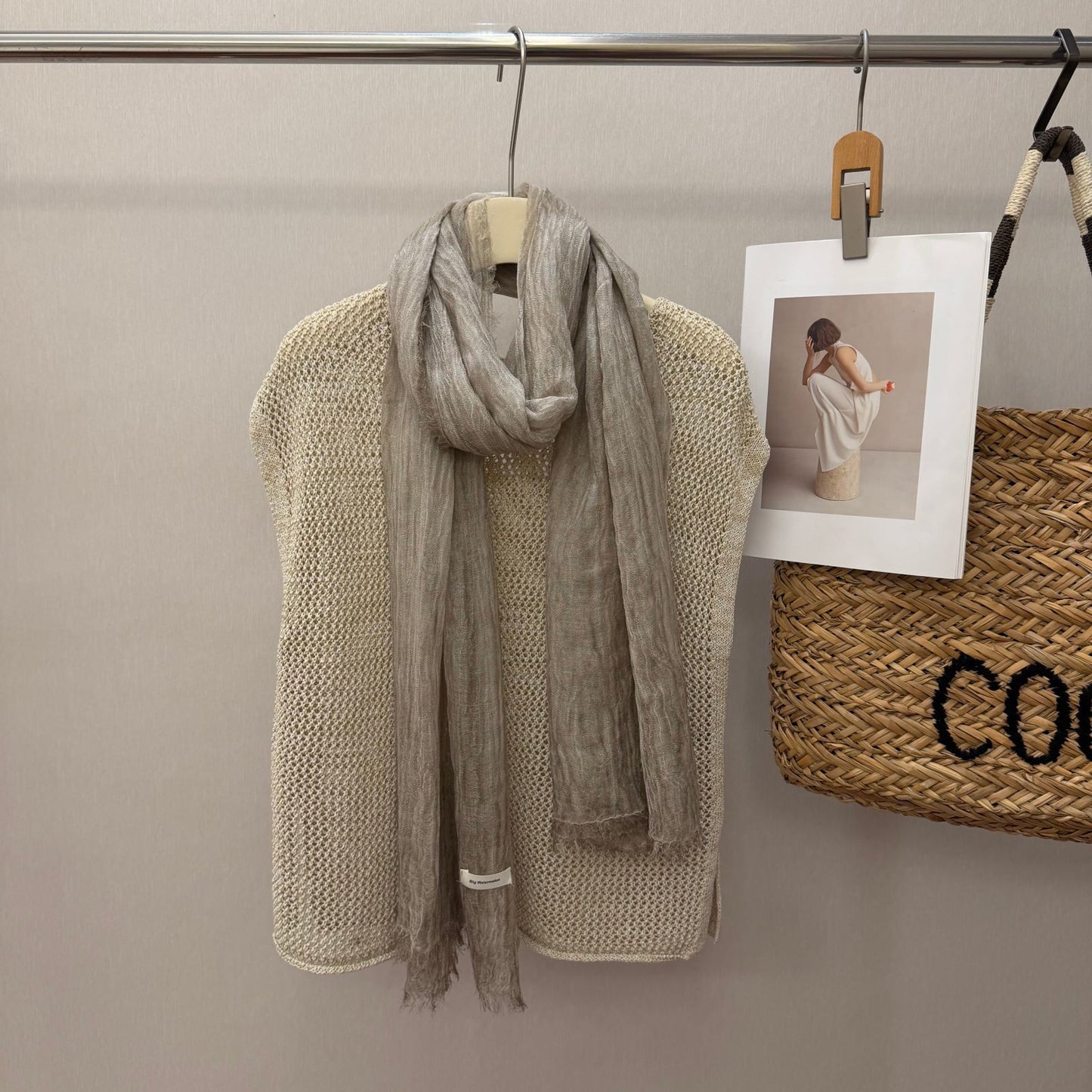 New-style Distressed Pleated Cotton-linen Warm Scarf