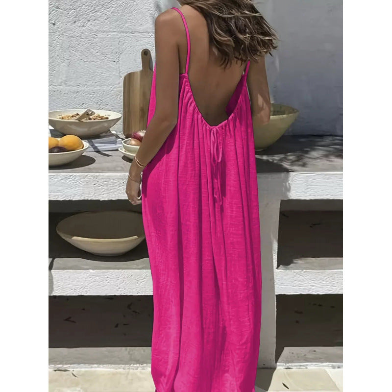 2026 Cross-Border New Model Womens Strapless Coat With Back Exposure Loose Fit, Home Wear Dress