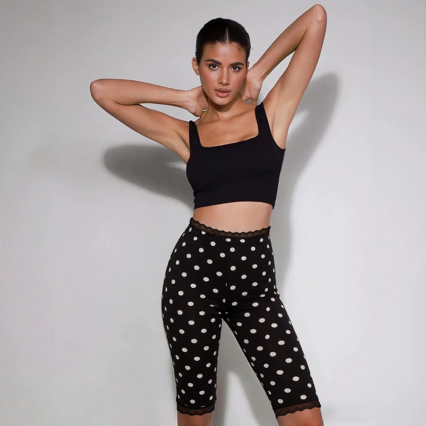 Womens Casual Sporty Fitness Bootcut Pants With Hip-Lifting Design, Printed Lace