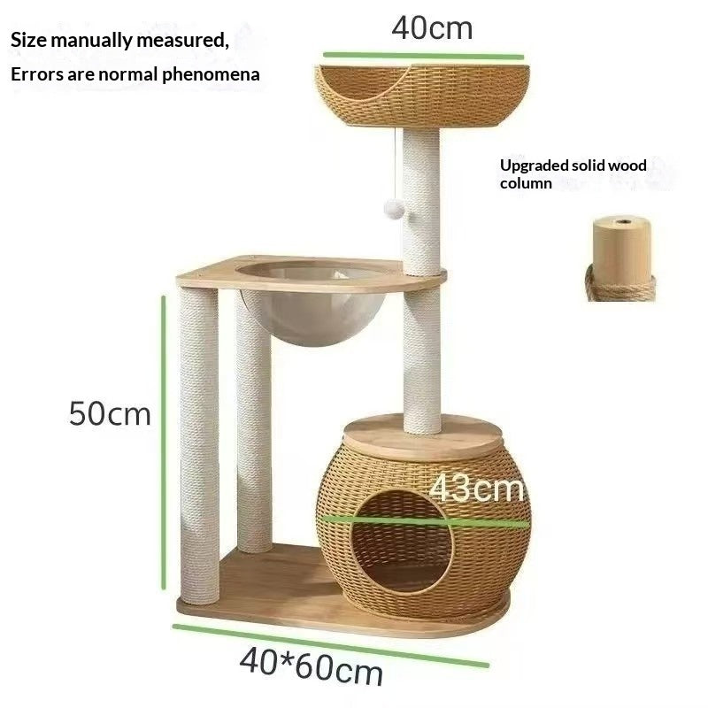 Home Upgrade Solid Wood Post Cat Climbing Tree