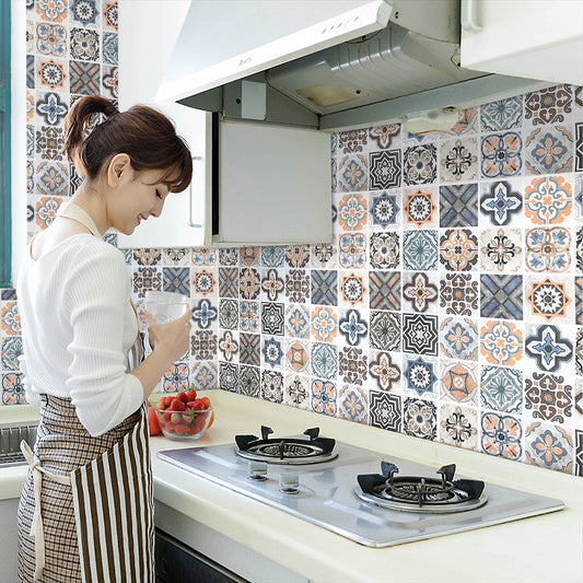 Kitchen Stickers Waterproof Oil-resistant Fire-retardant Wallpaper Self-adhesive Wall Covering