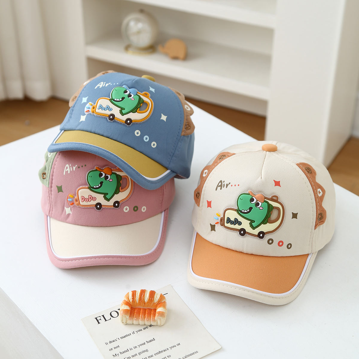 Korean-style Cartoon Car Dinosaur Baby Cute Style Baseball Cap With Soft Top, Fashionable Style Baby Hat For Outdoor Sun Protection And Shade