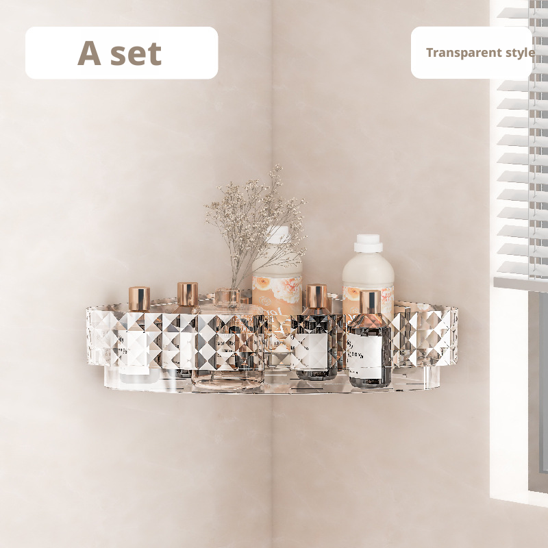 Bathroom shelf-transparent white-PET-1 piece