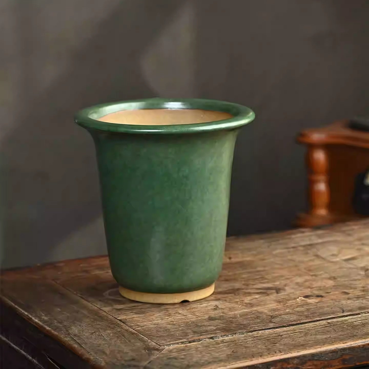 Zisha Ceramic Tea-foam Glaze Green-glazed Golden Bell Basin