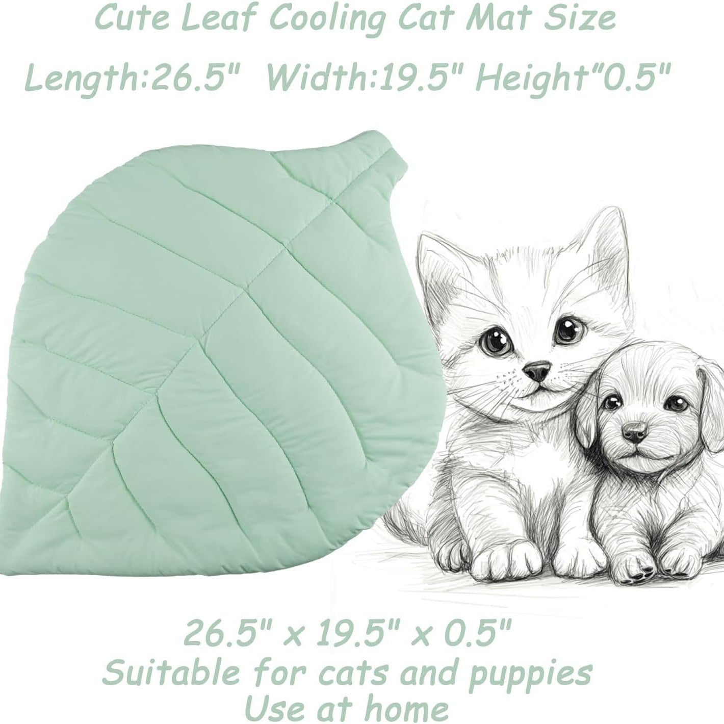 Cat Cooling Mat Cat Leaf Bed Mat Comfortable Soft Fabric Breathable Cozy For All Seasons  Ideal For Cats Small Pets