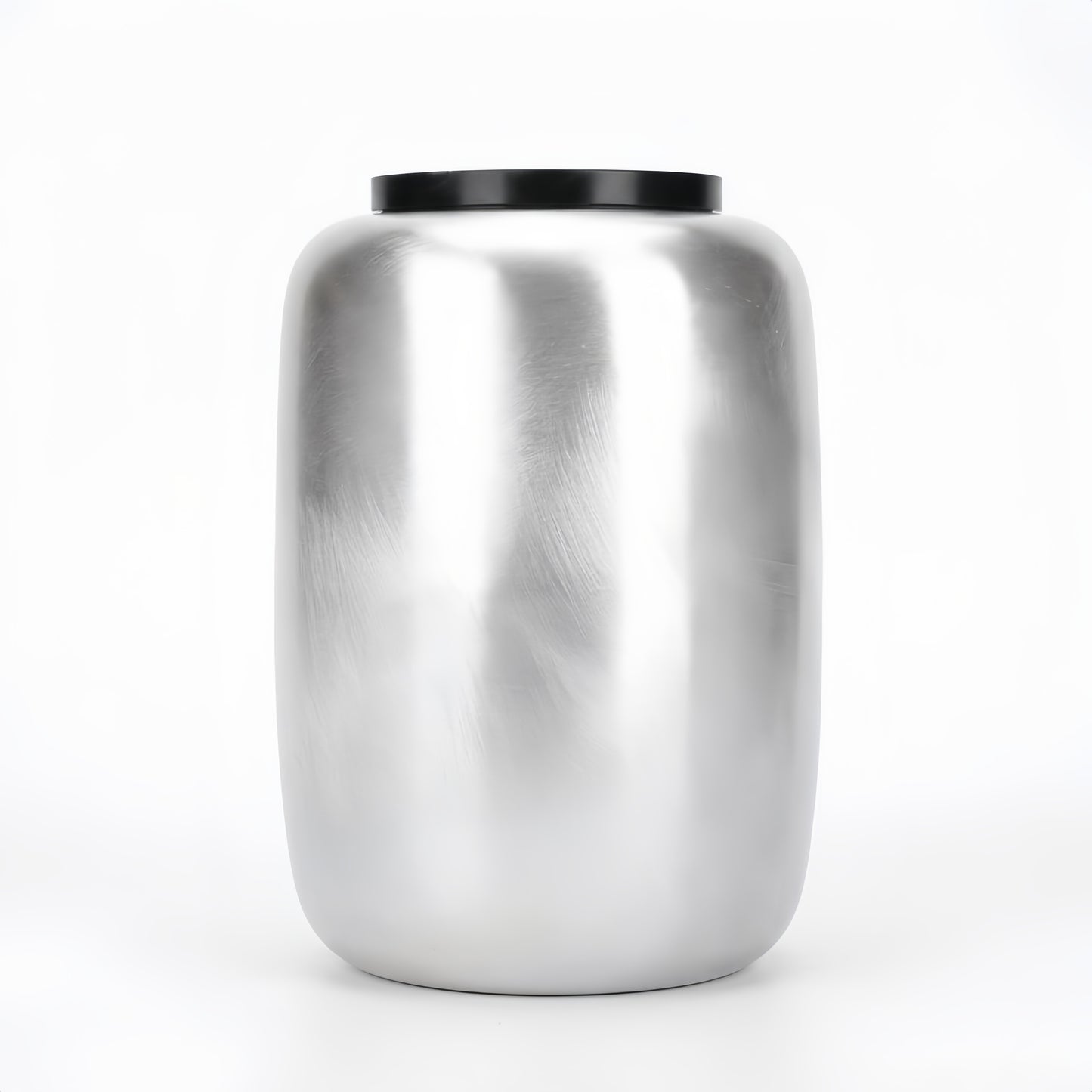 925 Sterling Silver Modern Metallic Cylinder with Sleek  Finish and Black Lid-Premium Tea Barrel - Handicraft