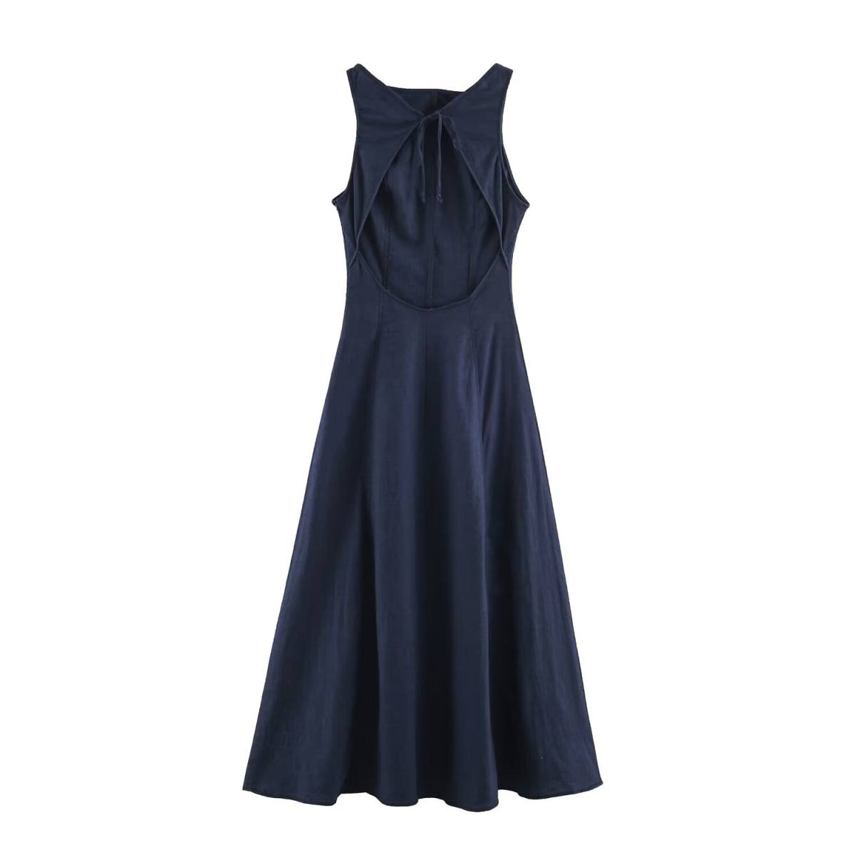 Summer New-style Fashionable Solid-color Sleeveless Dress
