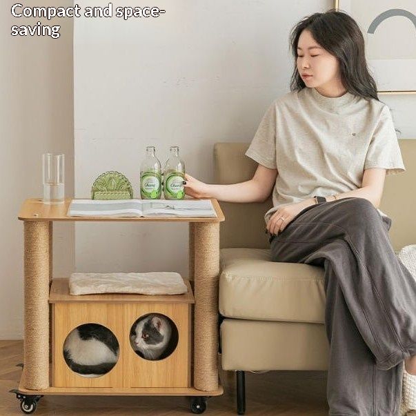 Human Pet Coffee Table Cat Bed Sofa Coffee Table Furniture For Shared Use By Humans And Cats