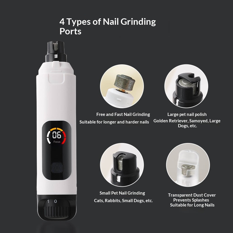 Portable Home Electric Pet Nail Grinder With LED Light