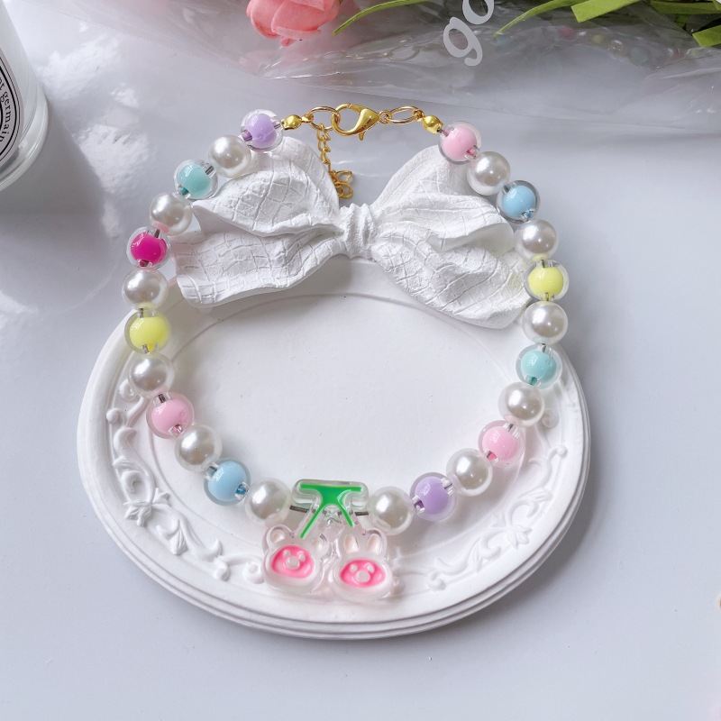 Cute Flower Beaded Necklace For Pet Cats